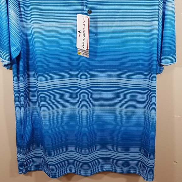 NWT MEN BLUE MEDIUM GRANDSLAM SHORT SLEEVE (218) - Picture 2 of 4